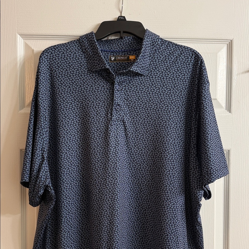 Cremiux Collection Men's Blue Pattern Polo Shirt